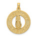 14K Yellow Gold Ocean City, NJ Round Frame With Flip Flops Charm Pendant - (A92-390)