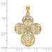 14K Yellow Gold Cutout With Rounded Tips Filigree Cross Charm Pendant - (A93-415) 14K Yellow Gold Cutout With Rounded Tips Filigree Cross Charm Pendant - (A93-415)