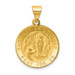 14K Yellow Gold Polished and Satin Our Lady of Lourdes Medal Pendant 19mm width - (B11-113)