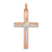 14K Rose Gold Rhodium Cross Pendant - (B11-179) 14K Rose Gold Rhodium Cross Pendant - (B11-179)