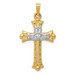 14K Two-tone Gold Claddagh Cross Pendant 34mm length - (B11-191) 14K Two-tone Gold Claddagh Cross Pendant 34mm length - (B11-191)