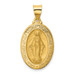14K Yellow Gold Polished and Satin Miraculous Medal Pendant 15mm width - (B11-193)