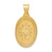 14K Yellow Gold Polished and Satin Miraculous Medal Pendant 15mm width - (B11-193)