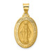 14K Yellow Gold Polished and Satin Miraculous Medal Pendant 15mm width - (B11-193)