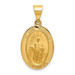 14K Yellow Gold Polished and Satin St. Jude Thaddeus Medal Pendant 14mm width - (B11-200) 14K Yellow Gold Polished and Satin St. Jude Thaddeus Medal Pendant 14mm width - (B11-200)