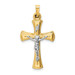 14K Two-tone Gold INRI Hollow Crucifix Pendant 34mm length - (B11-256) 14K Two-tone Gold INRI Hollow Crucifix Pendant 34mm length - (B11-256)