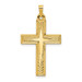 14K Yellow Gold Polished Latin Cross Pendant mm length - (B11-257)