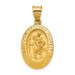 14K Yellow Gold Polished and Satin Saint Christopher Medal Pendant 14mm width - (B11-355)