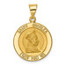 14K Yellow Gold Polished and Satin St. Charles Medal Pendant 18mm width - (B11-393) 14K Yellow Gold Polished and Satin St. Charles Medal Pendant 18mm width - (B11-393)