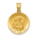 14K Yellow Gold Polished and Satin St. Joseph Medal Pendant 19mm width - (B11-449)