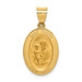 14K Yellow Gold Polished and Satin St. Joseph Medal Pendant 15mm width - (B11-565)