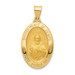 14K Yellow Gold Polished and Satin Sacred Heart of Jesus Medal Pendant 17mm width - (B11-606) 14K Yellow Gold Polished and Satin Sacred Heart of Jesus Medal Pendant 17mm width - (B11-606)