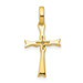14K Yellow Gold Diamond Cross Pendant 1/12-Carat - (B13-579)