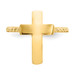 14K Yellow Gold Polished Textured Cross Ring - Size 7 - (B31-932)
