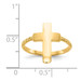 14K Yellow Gold Polished Textured Cross Ring - Size 7 - (B31-932)