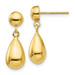 14K Yellow Gold Teardrop Hollow Post Dangle Earrings - (B42-423)