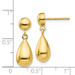 14K Yellow Gold Teardrop Hollow Post Dangle Earrings - (B42-423)