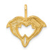 14K Yellow Gold Dolphin Heart Pendant - (A82-859)