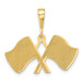 14K Yellow Gold Racing Flags Pendant - (A83-101)