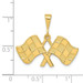 14K Yellow Gold Racing Flags Pendant - (A83-101)