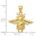 14K Yellow Gold Solid Open-Backed Bee Pendant - (A83-475)