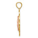 14K Two-tone Gold Rose Virgin Mary Pendant - (A83-584)