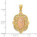 14K Two-tone Gold Rose Virgin Mary Pendant - (A83-584)