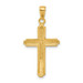 14K Yellow Gold Cross with Striped Border Pendant - (A83-814)