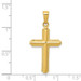 14K Yellow Gold Cross with Striped Border Pendant - (A83-814)