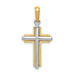 14K Two-tone Gold Cross Pendant 31mm length - (A83-959) 14K Two-tone Gold Cross Pendant 31mm length - (A83-959)