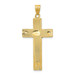 14K Two-tone Gold Diamond-cut Crucifix Pendant 42mm length - (A84-536)