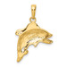 14K Yellow Gold Jumping Bass Fish Pendant - (A85-240)