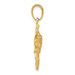 14K Yellow Gold Jumping Bass Fish Pendant - (A85-240)