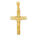 14K Yellow Gold Polished Satin and Diamond-cut Crucifix Pendant 46.5mm length - (A85-738) 14K Yellow Gold Polished Satin and Diamond-cut Crucifix Pendant 46.5mm length - (A85-738)