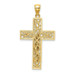 14k Two Tone Gold Satin & Polished Diamond-cut 32mm Crucifix with Vines Pendant - (A85-943) 14k Two Tone Gold Satin & Polished Diamond-cut 32mm Crucifix with Vines Pendant - (A85-943)