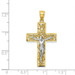 14k Two Tone Gold Satin & Polished Diamond-cut 32mm Crucifix with Vines Pendant - (A85-943) 14k Two Tone Gold Satin & Polished Diamond-cut 32mm Crucifix with Vines Pendant - (A85-943)