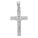 Crucifix Pendant with Textured Ray Pattern Cross - 14k White Gold - (A85-974)