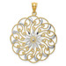 14K Yellow Gold & Rhodium Diamond-cut Fancy Swirl Pendant - (A87-272) 14K Yellow Gold & Rhodium Diamond-cut Fancy Swirl Pendant - (A87-272)