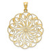 14K Yellow Gold & Rhodium Diamond-cut Fancy Swirl Pendant - (A87-272) 14K Yellow Gold & Rhodium Diamond-cut Fancy Swirl Pendant - (A87-272)