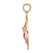 14K Yellow Gold Antigua, WI On Round Frame With Enamel Conch Shell Charm Pendant - (A90-768) 14K Yellow Gold Antigua, WI On Round Frame With Enamel Conch Shell Charm Pendant - (A90-768)