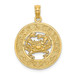 14K Yellow Gold Turks & Caicos On Round Frame With Crab Charm Pendant - (A91-644)