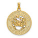 14K Yellow Gold Annapolis, MD Round Frame With Crab Charm Pendant - (A91-890) 14K Yellow Gold Annapolis, MD Round Frame With Crab Charm Pendant - (A91-890)