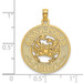 14K Yellow Gold Annapolis, MD Round Frame With Crab Charm Pendant - (A91-890) 14K Yellow Gold Annapolis, MD Round Frame With Crab Charm Pendant - (A91-890)