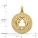 14K Yellow Gold Ocean City, NJ Round Frame With Dolphin Charm Pendant - (A92-239)