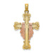 14K Two-Tone Gold Cross With Drape Charm Pendant - (A94-250) 14K Two-Tone Gold Cross With Drape Charm Pendant - (A94-250)