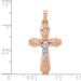 14K Two-tone Gold Hollow Crucifix Pendant 28mm length - (A99-990)