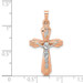 14K Two-tone Gold Hollow Crucifix Pendant 28mm length - (A99-990)