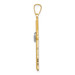 14K Two-tone Gold Textured and Polished Latin Cross with Hearts Pendant - (B11-425) 14K Two-tone Gold Textured and Polished Latin Cross with Hearts Pendant - (B11-425)