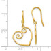 14K Yellow Gold Yellow Gold Heart Dangle Shepherd Hook Earrings - (B44-102)