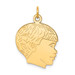 14K Yellow Gold Solid Polished Boys Head Charm - (A82-551)